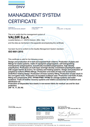 Certificato DNV Valsir