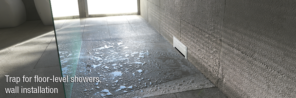 Valsir X-WALL: Trap for floor-level showers, wall installation